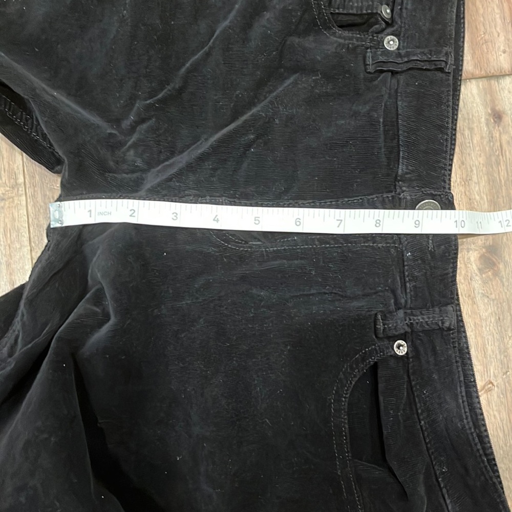 We The Free Black Flare Leg High Rise Raw Hem Corduroy Jeans Free People Size 29 - Picture 14 of 16